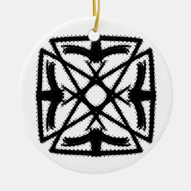 Black and White #2 "The Phoenix" Julgransprydnad Keramik (Framsidan)