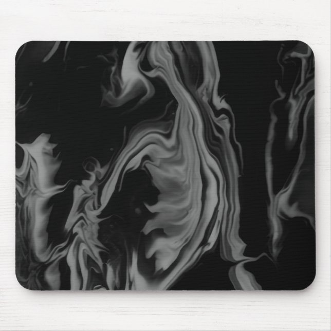 Black and White Abstract Art on a Thick Computer Musmatta (Framsidan)