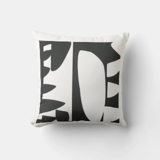 Black and white abstract color block art throw pil kudde