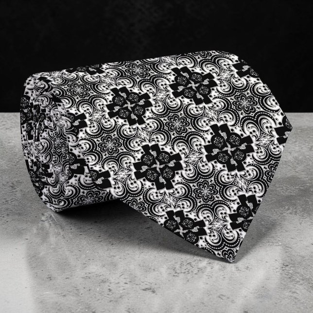 Black and White Abstract Custom Necktie Slips (Skapare uppladdad)