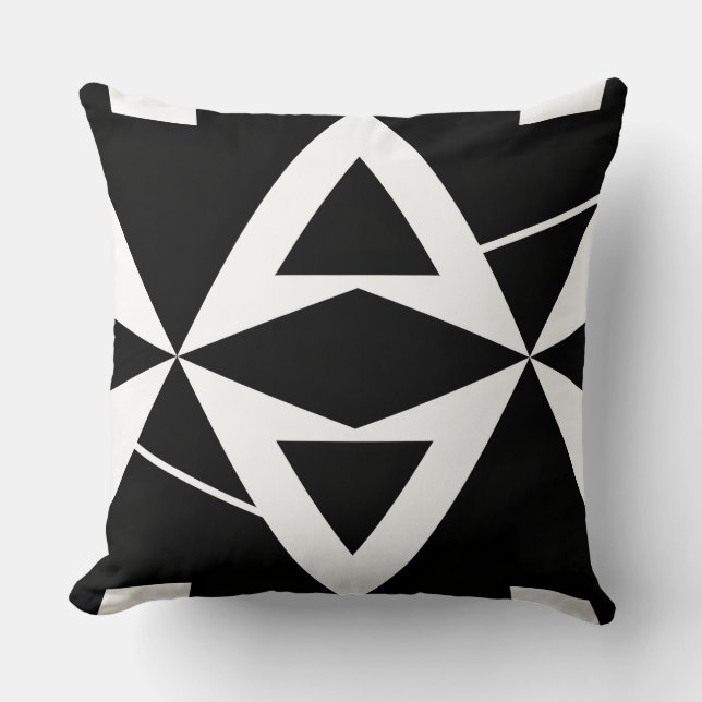 Black and white abstract modern trendy retro cool  kudde (Framsida)