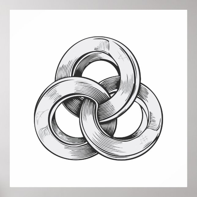 Black and white abstract of three interconnected c poster (Framsidan)