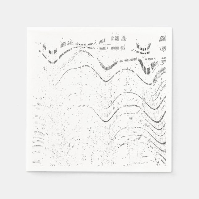 Black And White Abstract Swirl Rustic Wedding Pappersservett (Framsidan)