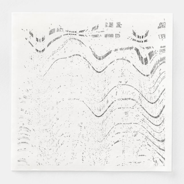 Black And White Abstract Swirl Rustic Wedding Pappersservett (Framsida)