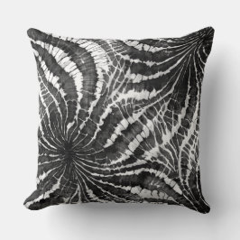 black and white abstract tie dye pattern kudde