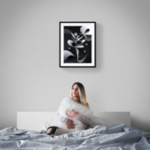 Black and White Abstrakt Art, Modern Dancer Poster