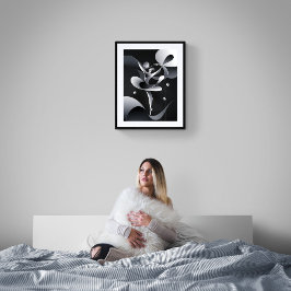 Black and White Abstrakt Art, Modern Dancer Poster