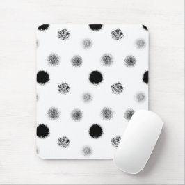 Black and White Abstrakt Circle Mönster Mousepad Musmatta