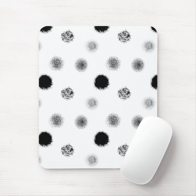 Black and White Abstrakt Circle Mönster Mousepad Musmatta (Med mus)