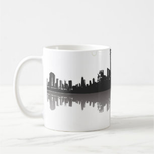 Black and White Abstrakt City Skyline Kaffemugg