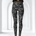 Black and White Abstrakt Marble Mönster Leggings<br><div class="desc">En abstrakt,  svart och vit marmor,  struktur,  mönster</div>