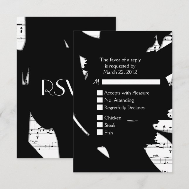 Black and White Abstrakt Music OSA w Menu Choice (Fram/baksida)
