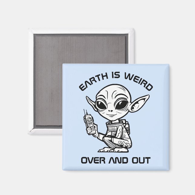 Black and White Alien  Magnet (Front/Back)