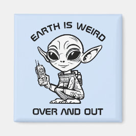 Black and White Alien Magnet