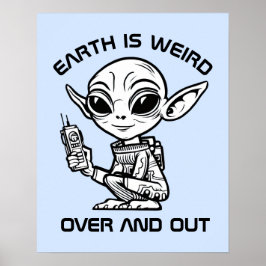 Black and White Alien Poster