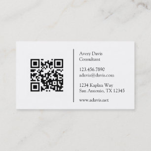 Black and White Anatomy Art Back Muscles QR Code Visitkort