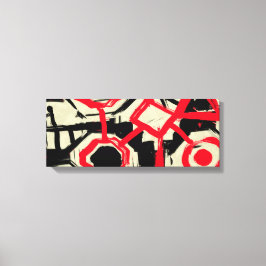 Black and White and Red Brushtroke Sketch Canvastryck