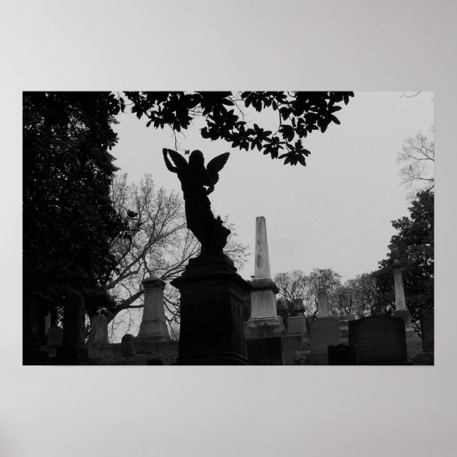 Black and White Angel Statue Poster (Framsidan)