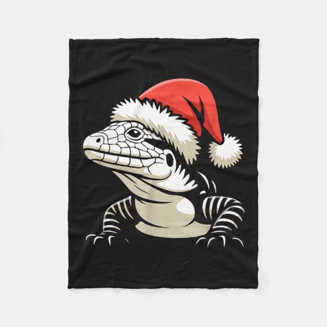Black And White Argentine Tegu Christmas Ugly Xmas Fleecefilt (Framsidan)