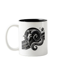 Black and White Aries Zodiac Mugg