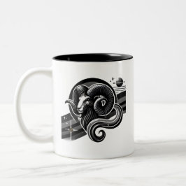Black and White Aries Zodiac Mugg