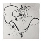 Black and White Art Jane Avril av Toulouse Lautrec Kakelplatta<br><div class="desc">Vintagen illustrerar den svarta och vita designen av Art nouveau med Jane Avril från Henri de Toulouse-Lautrec,  1893. Jane Avril var en av de mest berömd kan-kanna dansare på en nattklubb i Montmartre och gjordes berömd genom Toulouse-Lautrecs målningar.</div>