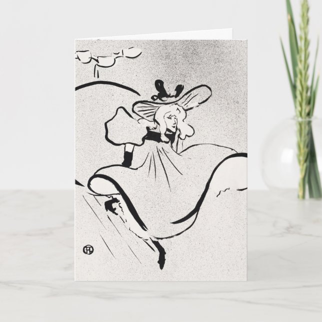 Black and White Art Jane Avril av Toulouse Lautrec Kort (Framsida)
