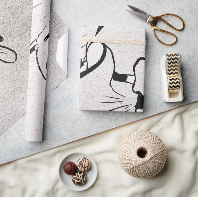 Black and White Art Jane Avril av Toulouse Lautrec Presentpapper (Hantverk)