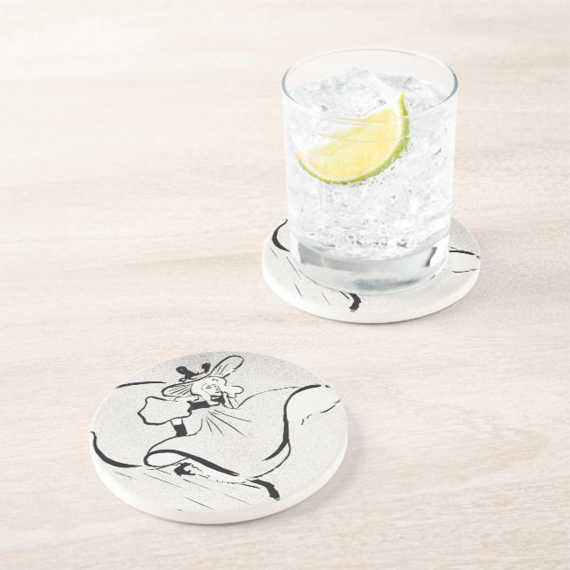 Black and White Art Jane Avril av Toulouse Lautrec Underlägg (Sidan)