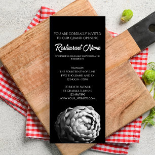 Black and White Artichoke Restaurant Grand Open Inbjudningar