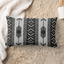 Black and White Aztec Mönster Southwest Tribal Lumbarkudde