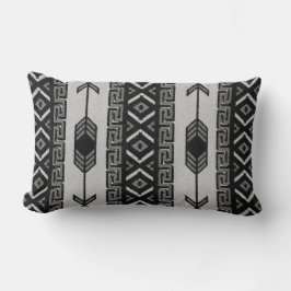 Black and White Aztec Mönster Southwest Tribal Lumbarkudde