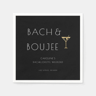 Black and White Bach and Boujee Bachelorette Party Pappersservett