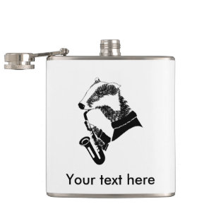 Black and White Badger spelar en saxofon Fickplunta