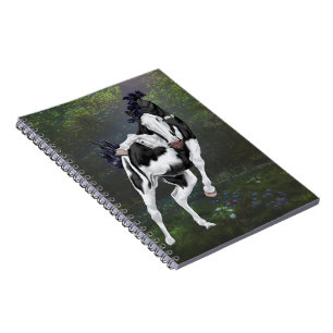 Black and White Bald Ansikte Overo Paint Horse Anteckningsbok