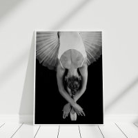 Black and White Ballerina Poster Skriv ut