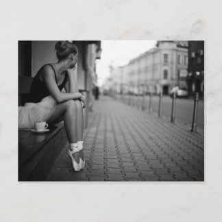 Black and White Ballerina Vykort