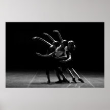 Black and White Ballet Photo of Ballerinas Poster