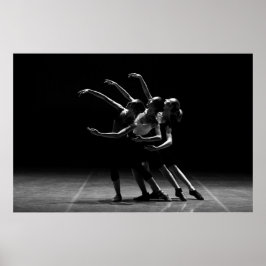 Black and White Ballet Photo of Ballerinas Poster