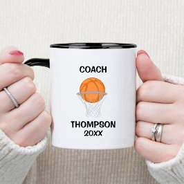 Black and White Basketball Coach Mugg