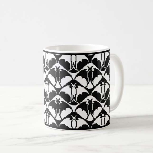 Black and White Batty Coffee Mugg (Framsida höger)