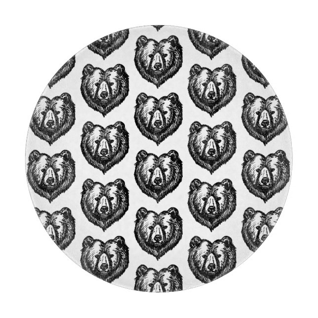 Black and White Bear's Face Ink Drawing (Framsidan)