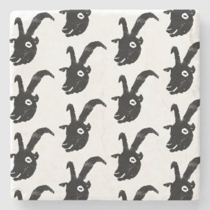 Black and White Billy Goat Potato Print Stenunderlägg