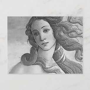 Black and White - Birh of Venus, Goddess Vykort