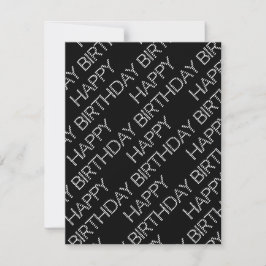 Black and white birthday card julkort
