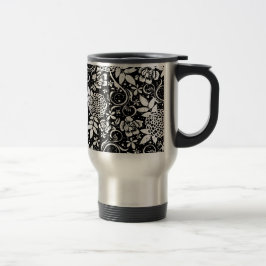 Black and White Blommigt Flowers Travel Commuter M Resemugg