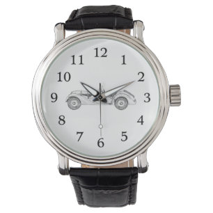 Black and White BMW 328 Illustration Watch Armbandsur