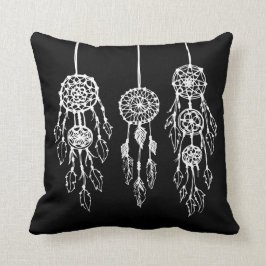 Black and White Bohemian Dreamcatchers Kudde