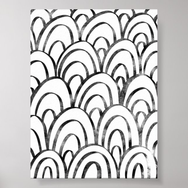 Black and White Boho Abstrakt Rainbow Wall Art Poster (Framsidan)