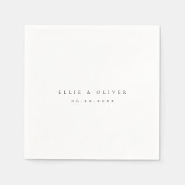 Black and White Boho Bröllop Modern Cocktail Pappersservett